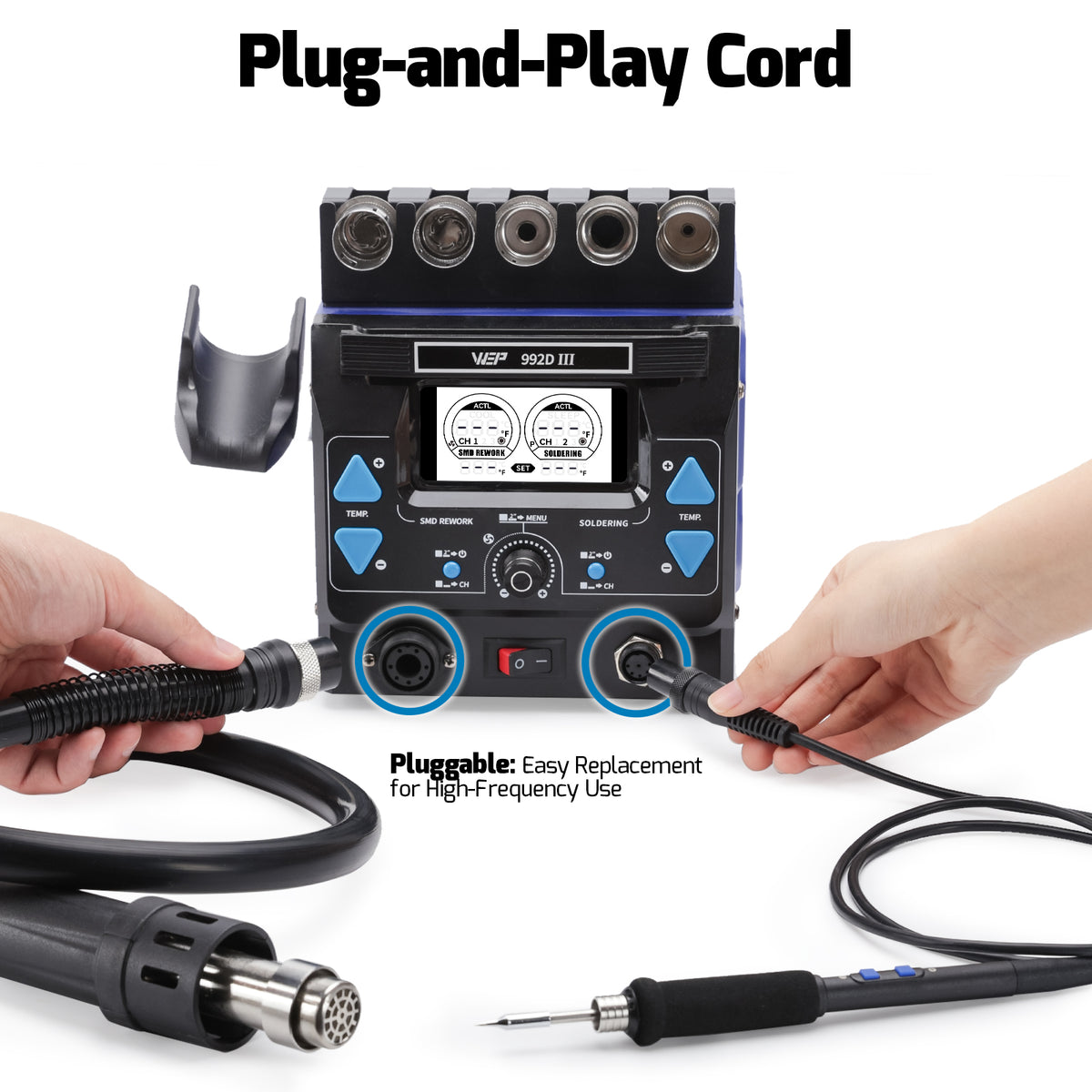 992D-III 2-in-1 Soldering & Hot Air Station