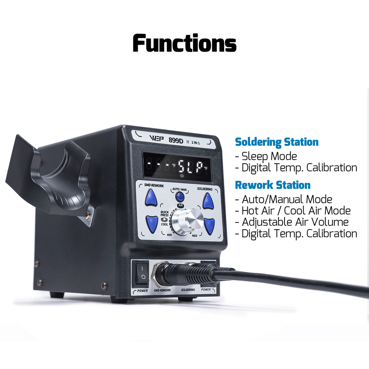 899D II Soldering + Rework 2-in-1 Station