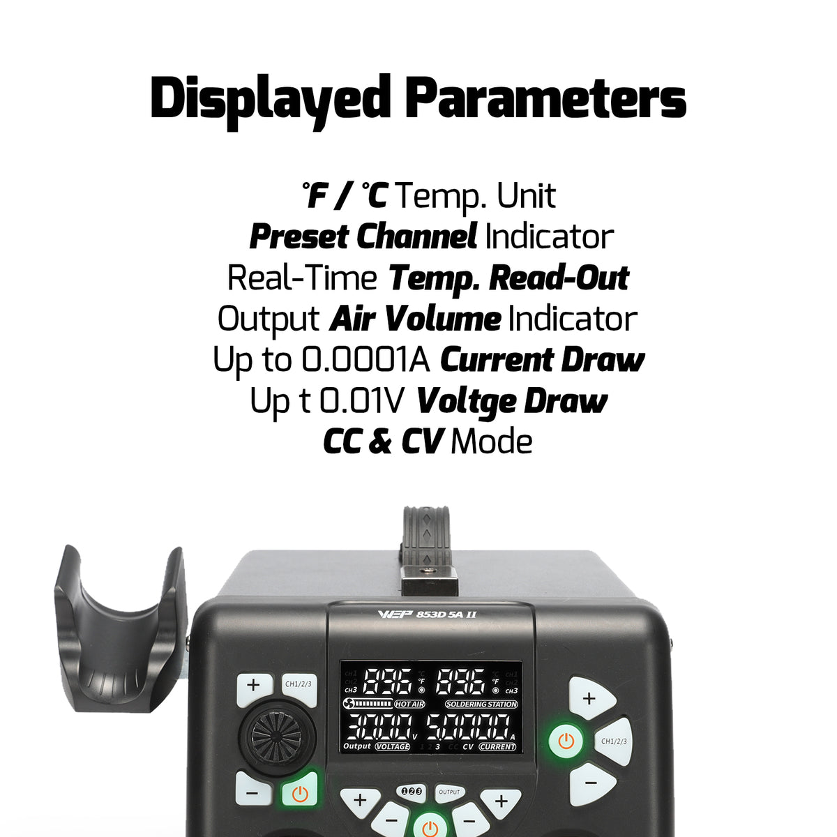 853D 5A II 3-in-1 Soldering + Rework + Power Supply