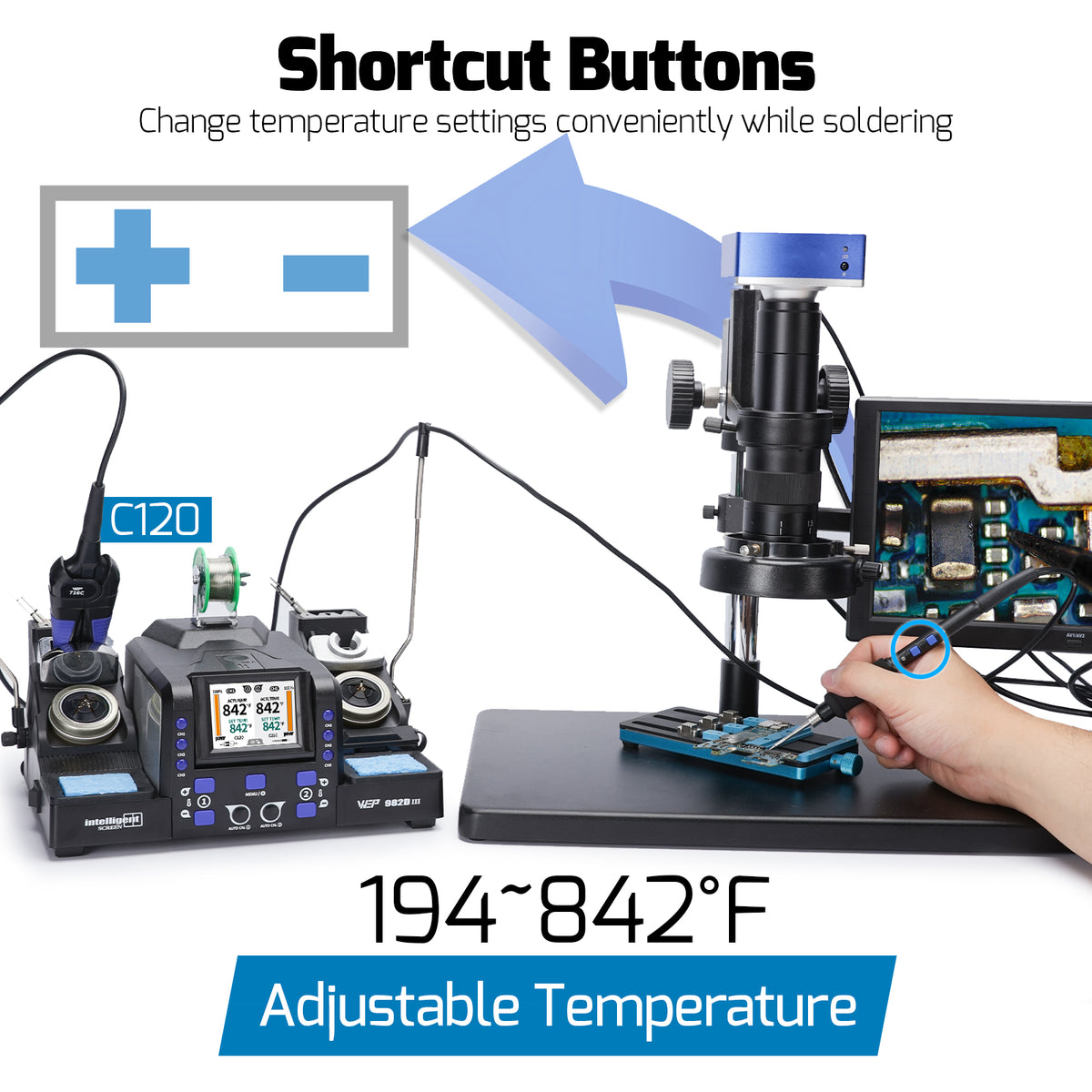 982D-III Dual-Channel Soldering & Tweezers Station