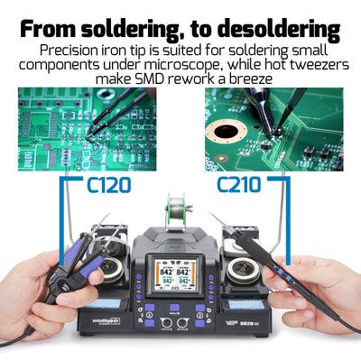 982D-III Dual-Channel Soldering & Tweezers Station