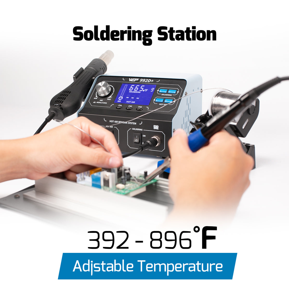992D+ Soldering + Rework 2-in-1 Station