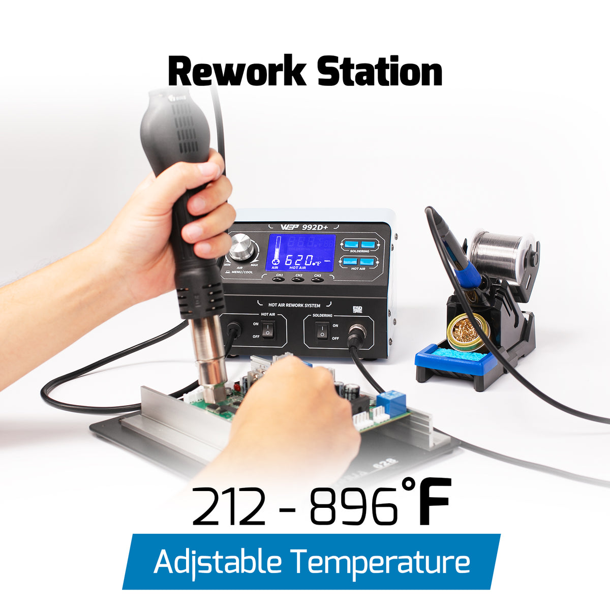 992D+ Soldering + Rework 2-in-1 Station