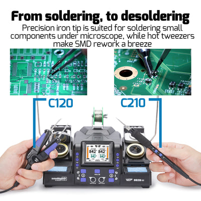 982D-III Dual-Channel Soldering & Tweezers Station