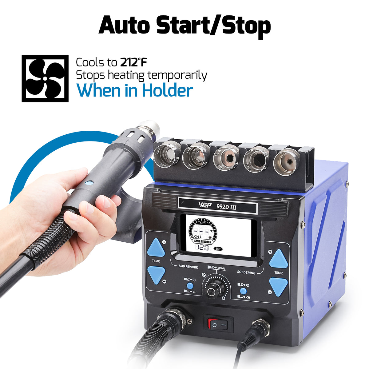 992D-III 2-in-1 Soldering & Hot Air Station