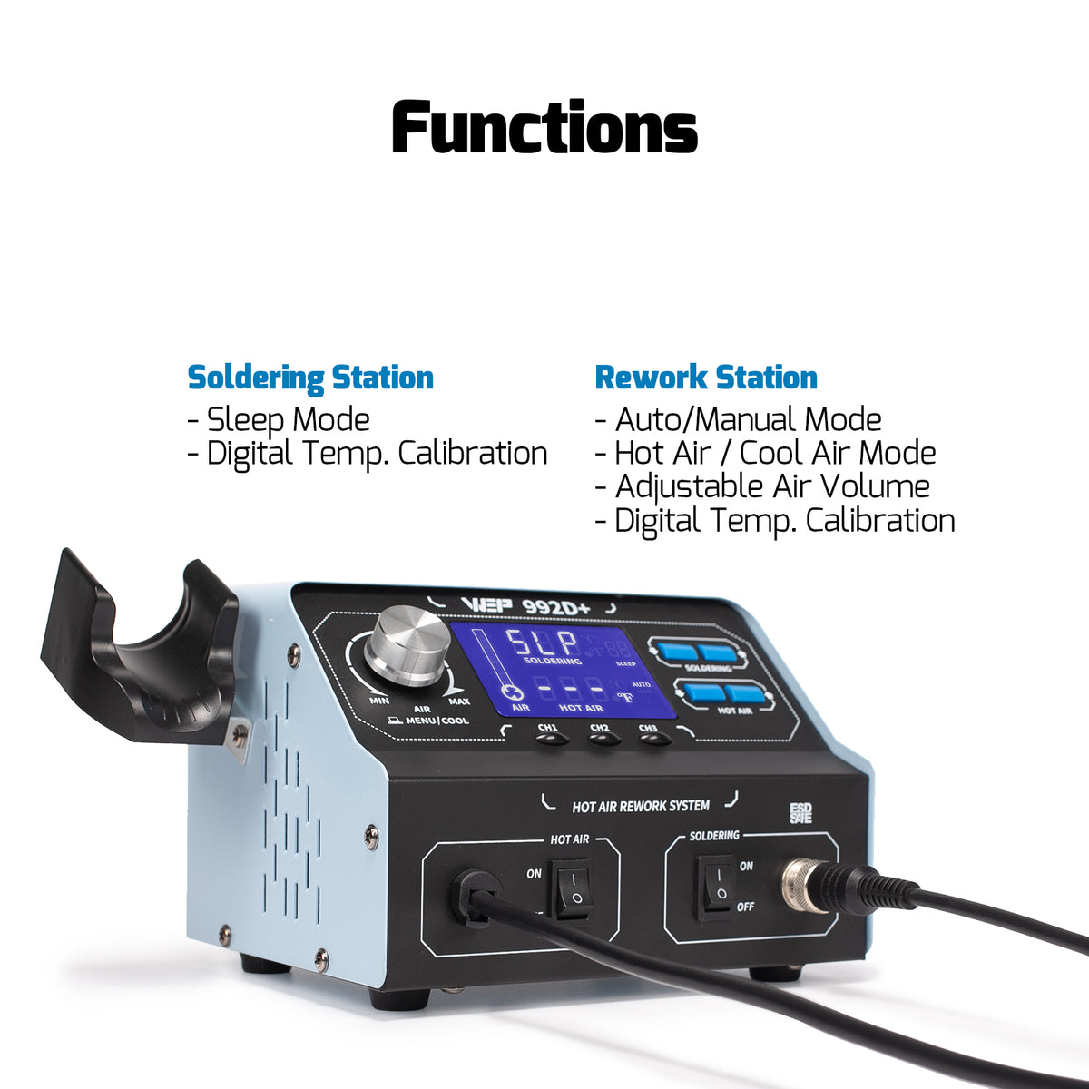 992D+ Soldering + Rework 2-in-1 Station
