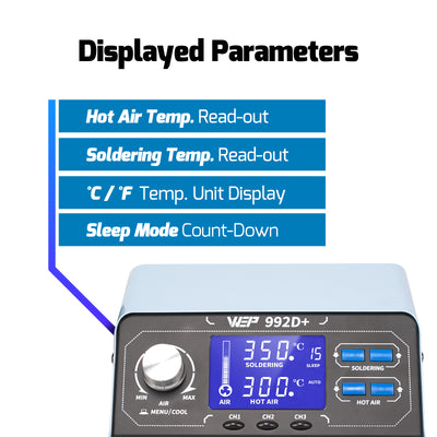 992D+ Soldering + Rework 2-in-1 Station